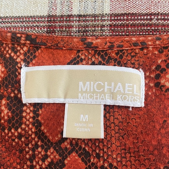 Michael Kors Orange Snake Print Blouse - Picture 2 of 3